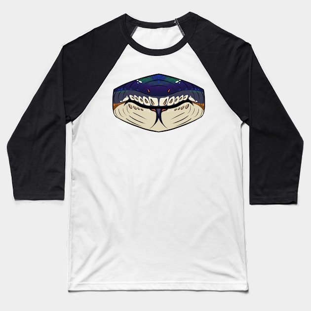 White Lipped Python Mask Baseball T-Shirt by TwilightSaint